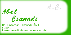abel csanadi business card